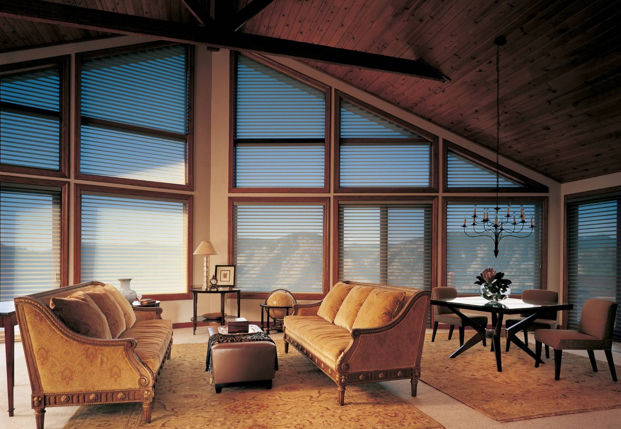 Hunter Douglas Silhouette® Sheer Shades decorating a luxurious home window at Advantage Blinds near Prosper, TX